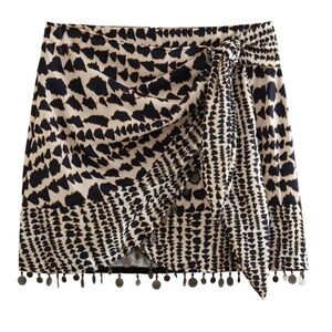 Zara printed skirt with beads